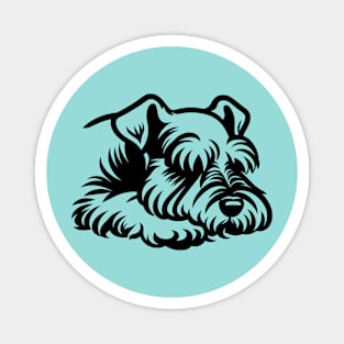Sleeping Schnauzer Dog Magnet